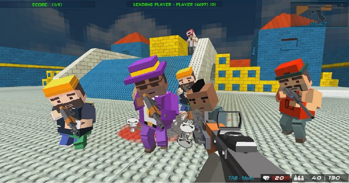 GunGame shooting battle: blocky gangster